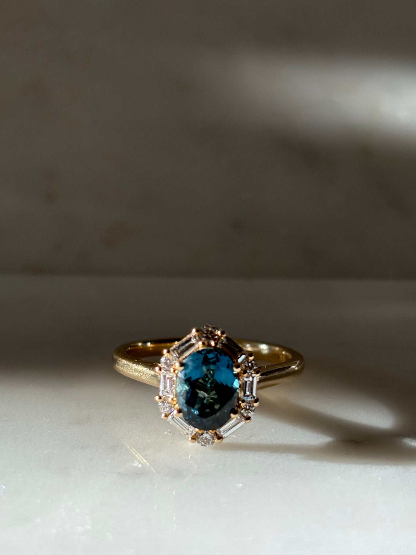The Cynthia : Natural topaz diamond ring