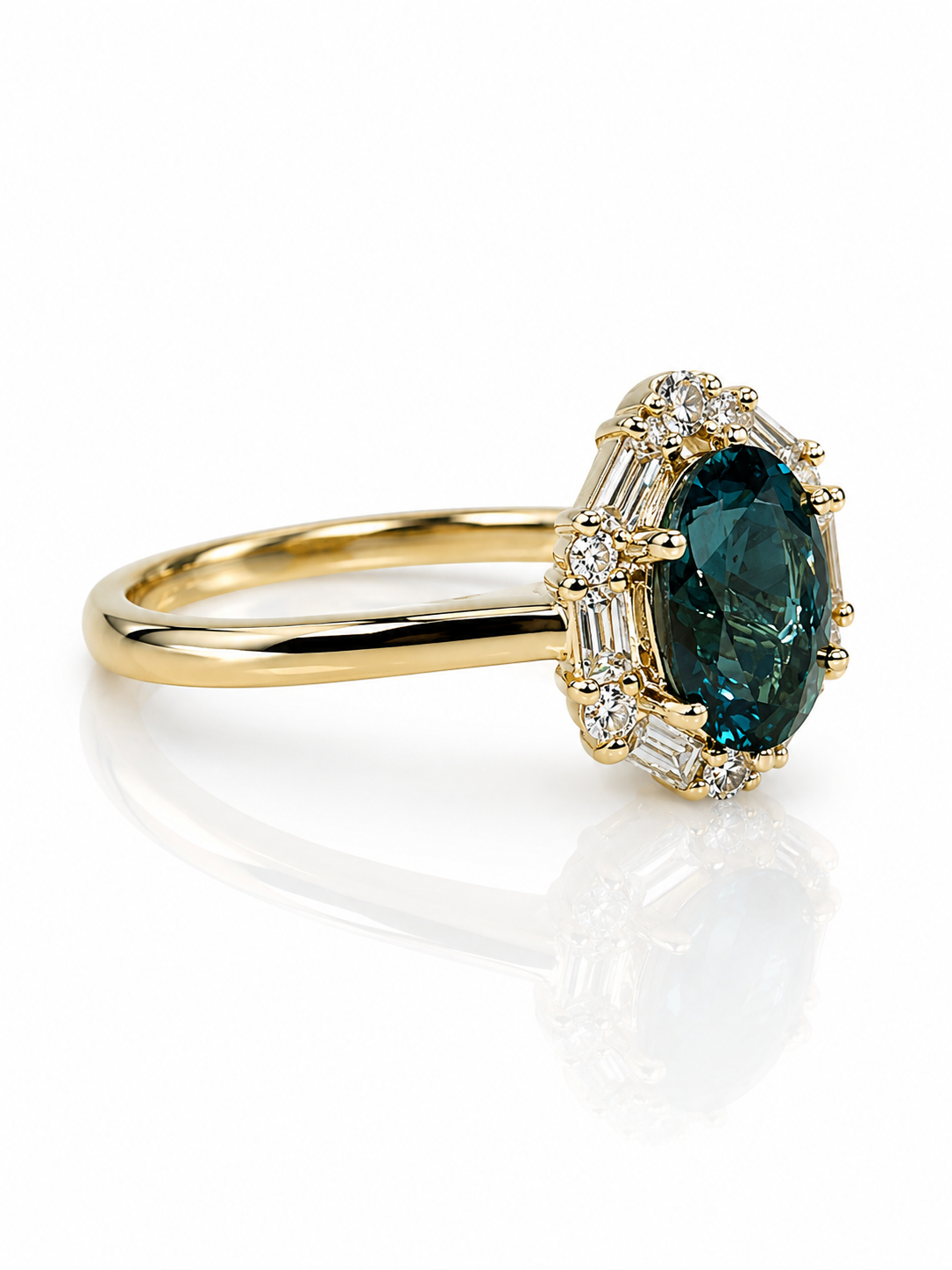The Cynthia : Natural topaz diamond ring