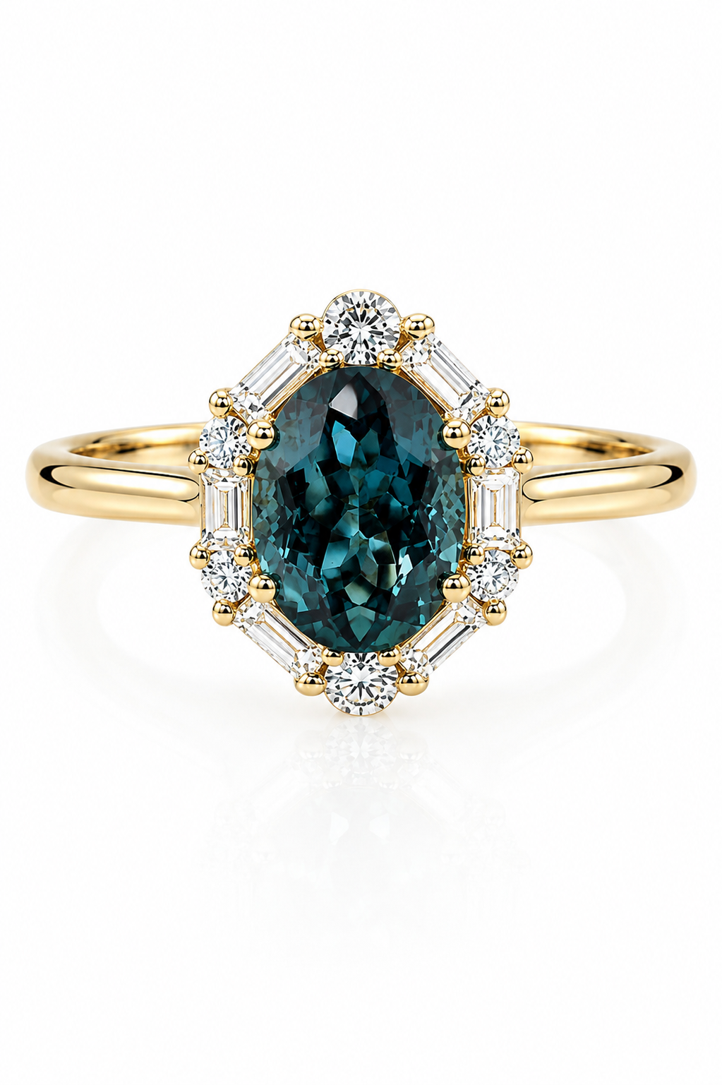 The Cynthia : Natural topaz diamond ring