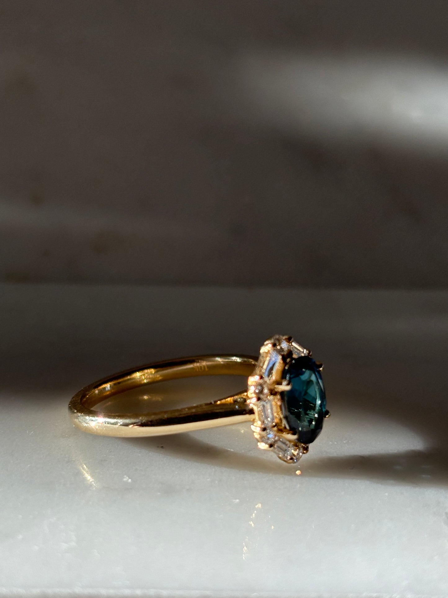 The Cynthia : Natural topaz diamond ring