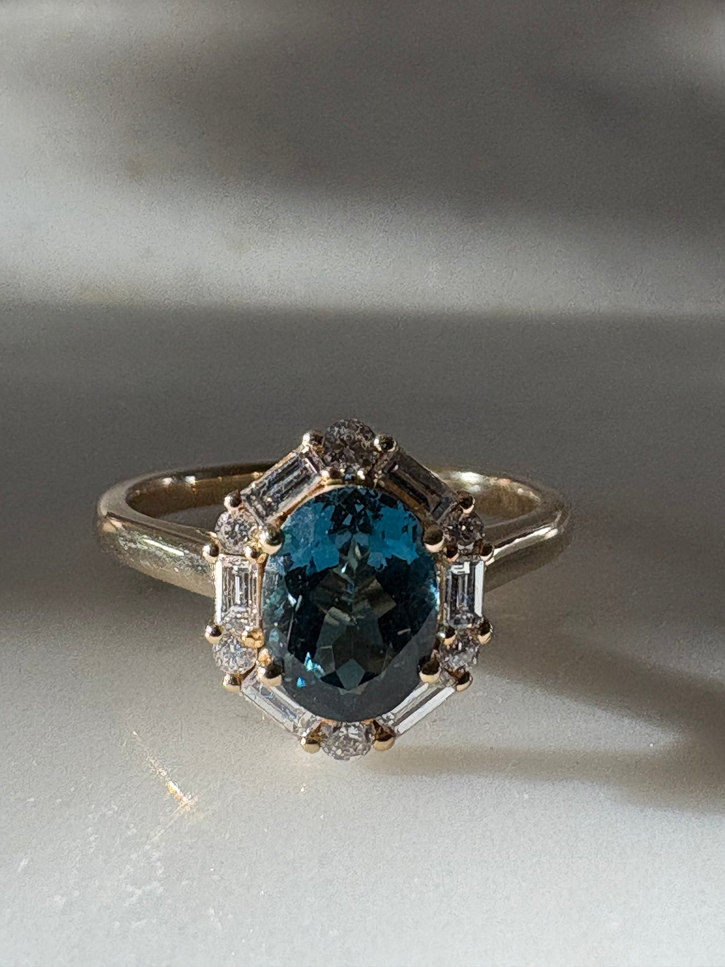 The Cynthia : Natural topaz diamond ring