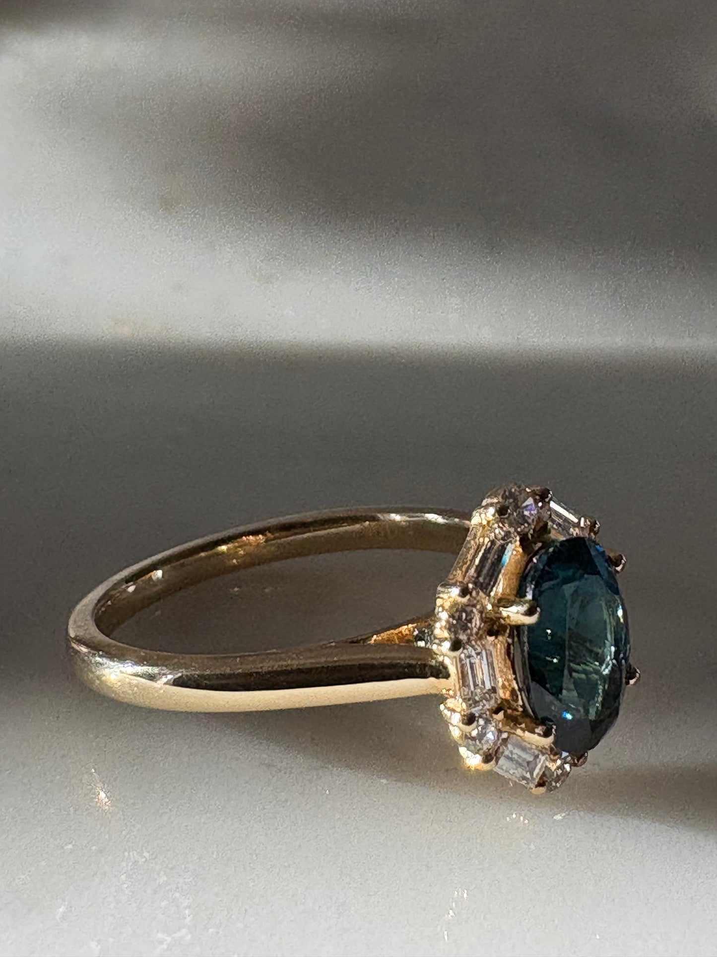 The Cynthia : Natural topaz diamond ring
